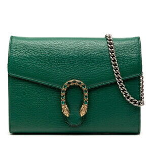 GUCCI Green Leather Shoulder Bag